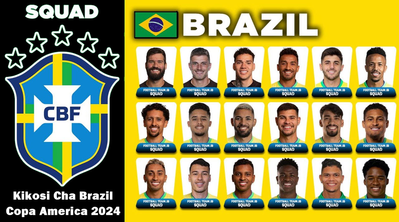 Hiki Ndicho Kikosi Rasmi cha Brazil Copa America 2024