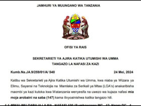 Tangazo la Nafasi za Kazi za Ualimu May 24