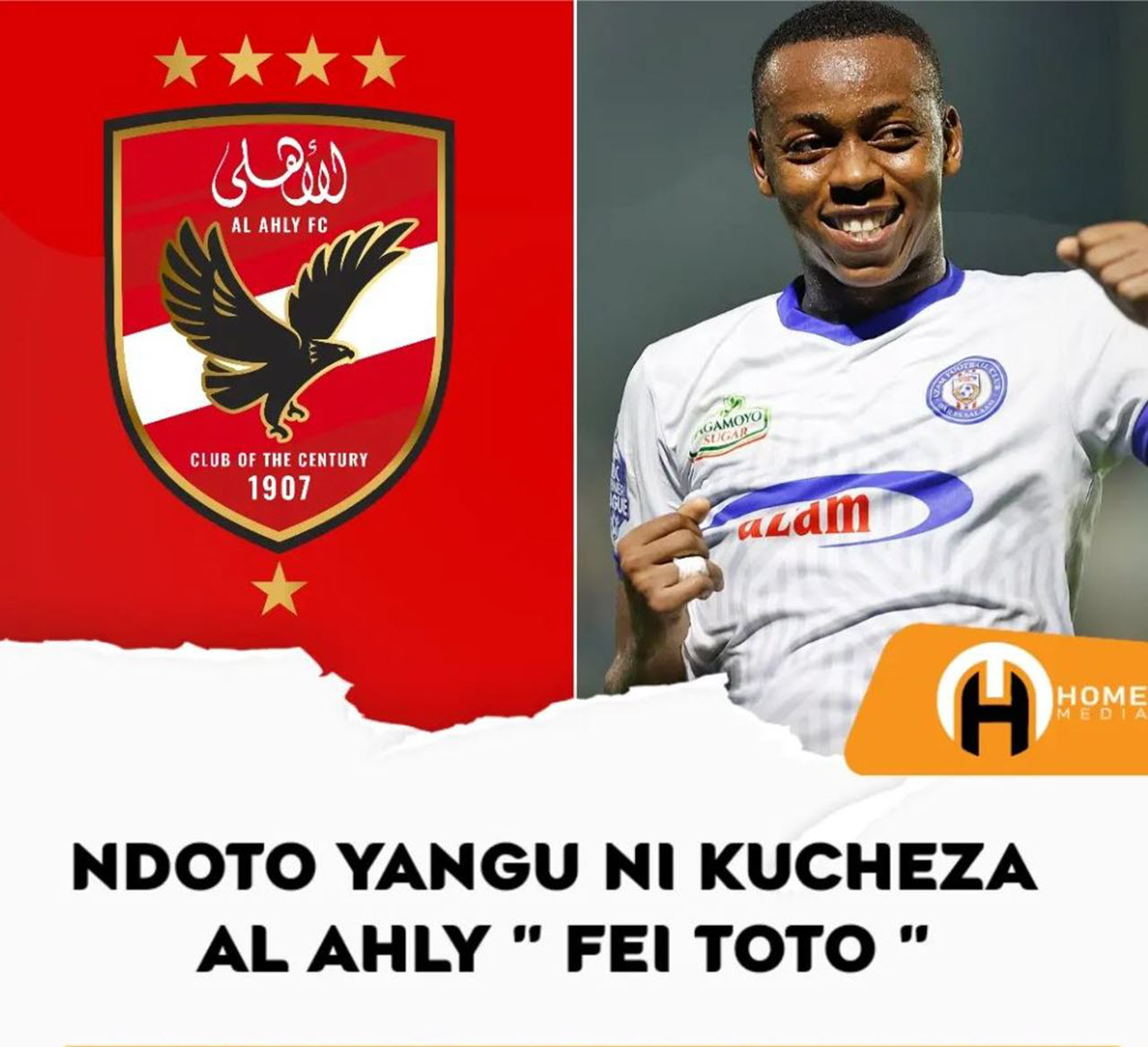Fei Toto Aweka Wazi Nia ya Kuvaa Jezi Nyekundu ya Al Ahly