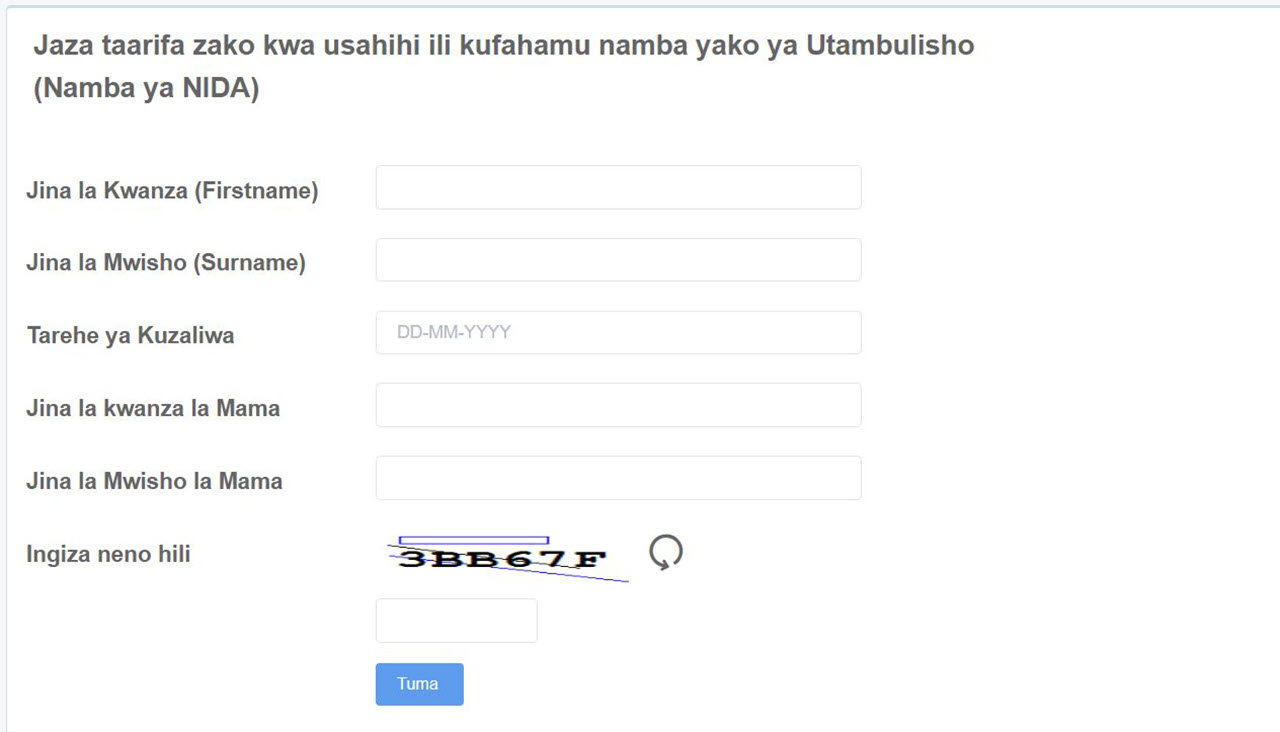 Jinsi ya Kuangalia Namba ya NIDA Online