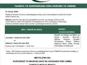 Taarifa ya kukatika kwa umeme