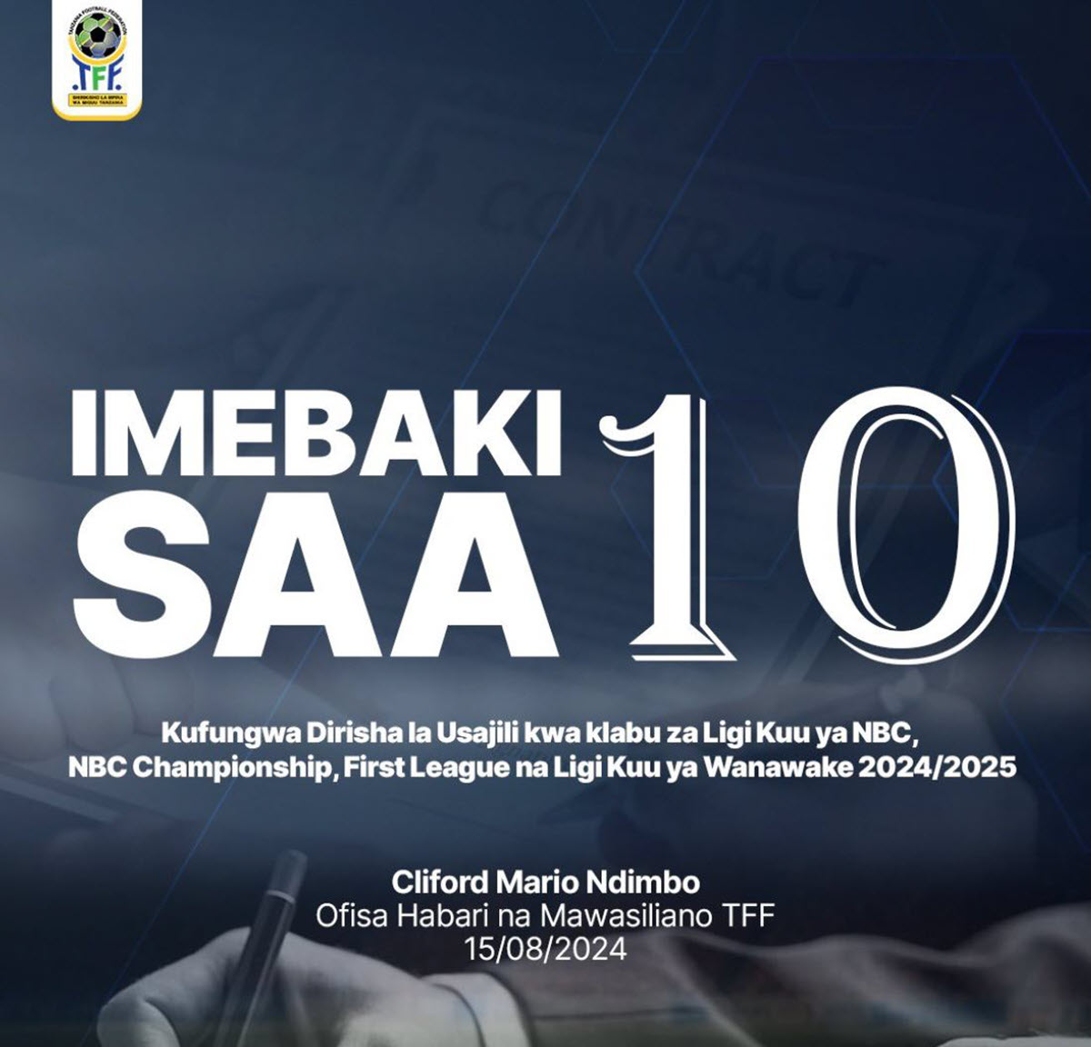 Dirisha la usajili Tanzania 2024 2025 Kufungwa Leo Agosti 15