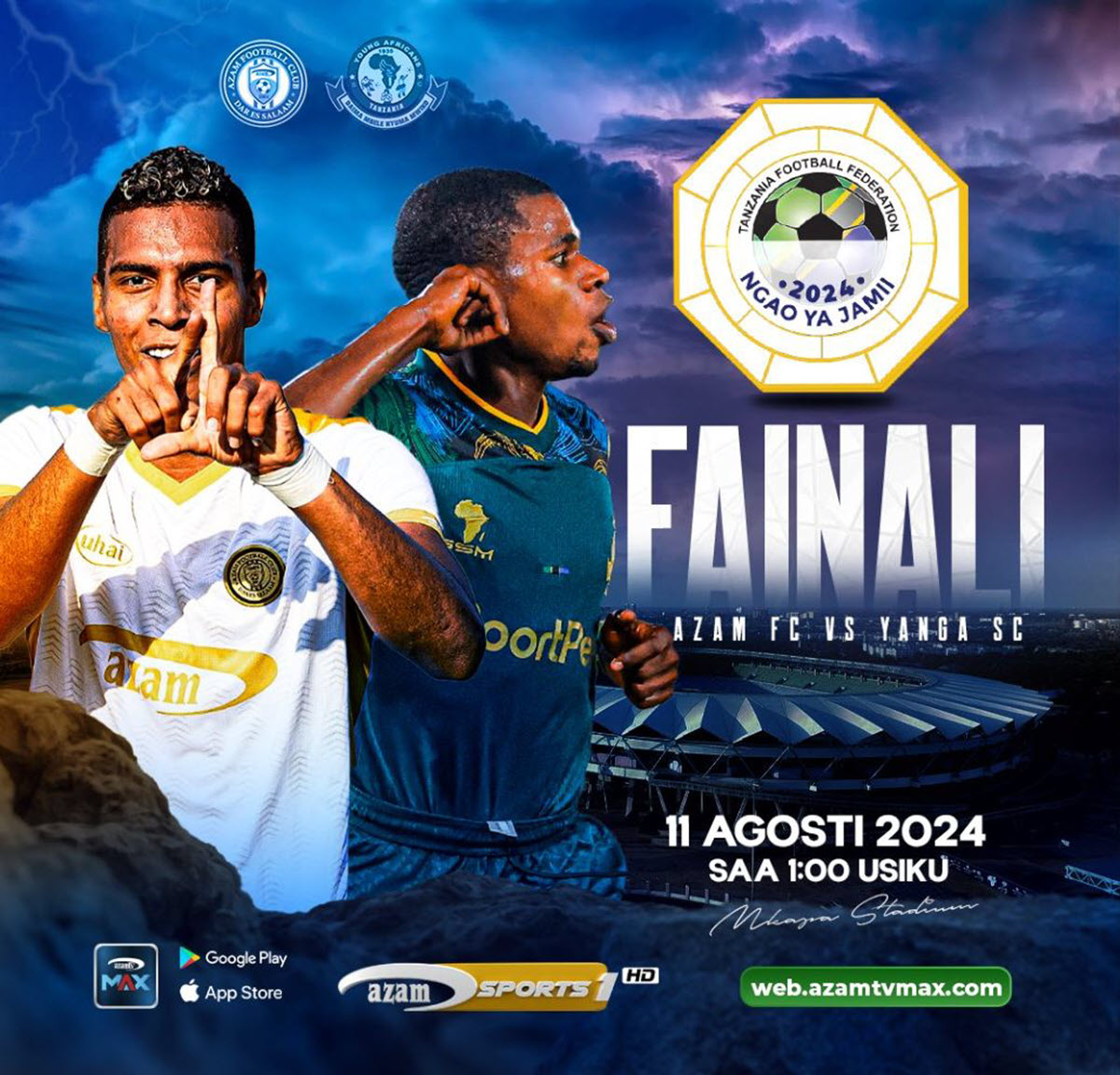 Kikosi Cha Yanga Vs Azam Fc Fainali Ngao ya Jamii 2024