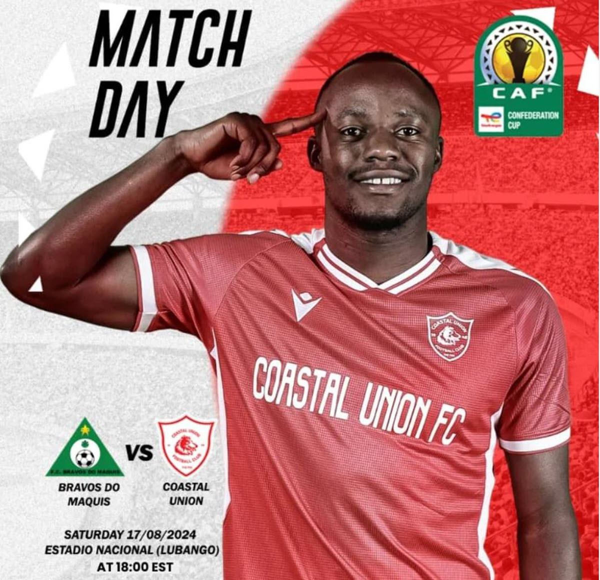 Kikosi cha Coastal Union Vs Bravos do Maquis Leo CAF