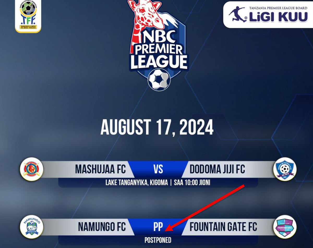 Mchezo wa Ligi Kuu baina ya Namungo na Fountain Gate Waahirishwa
