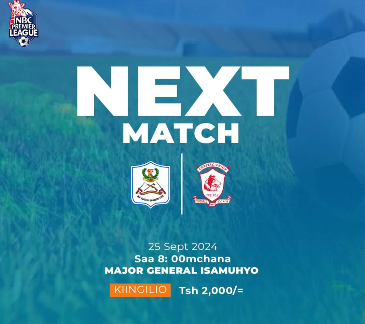 JKT Tanzania VS Coastal Union Leo 25/09/2024 Saa Ngapi?