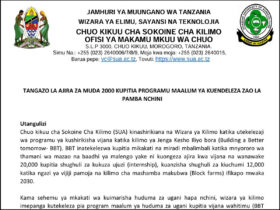 Nafasi Mpya za Kazi za Muda Cha Sokoine Cha Kilimo SUA