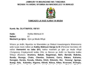 Nafasi za Kazi Wizara ya Ardhi 2024 Ajira ya Muda Mfupi