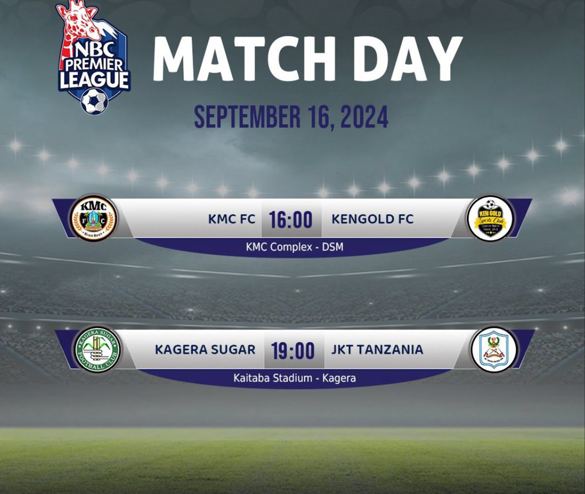 Ratiba ya Mechi za Ligi Kuu ya NBC Leo 16 September 2024