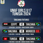 Ratiba ya Timu ya Taifa wasichana U17 Serengeti Girls UNAF Tunisia 2024