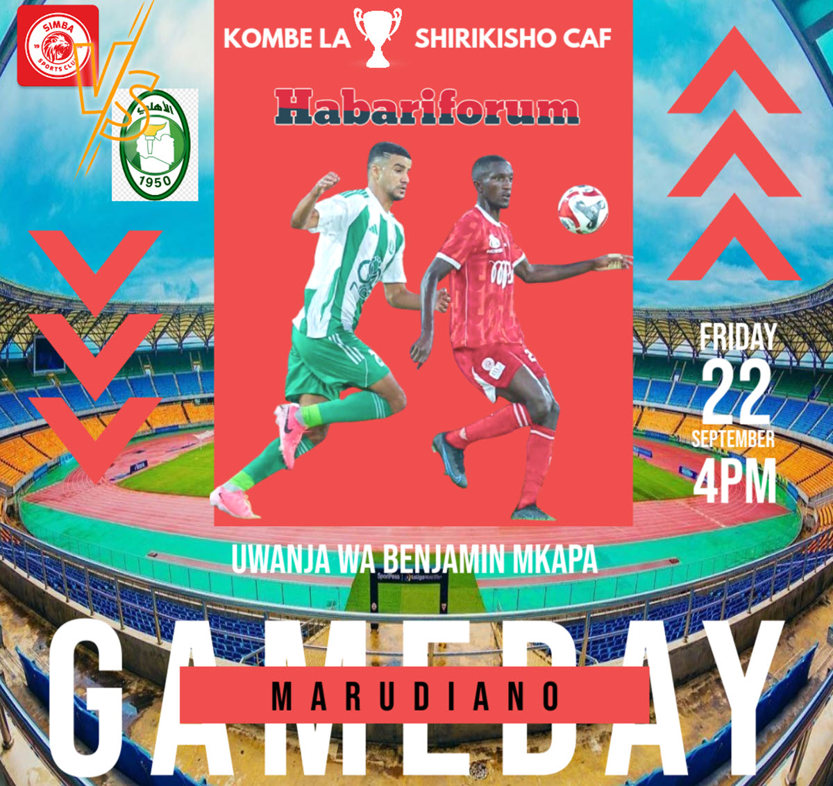 Ratiba ya Mechi ya Marudiano Simba Vs Al Ahli Tripoli