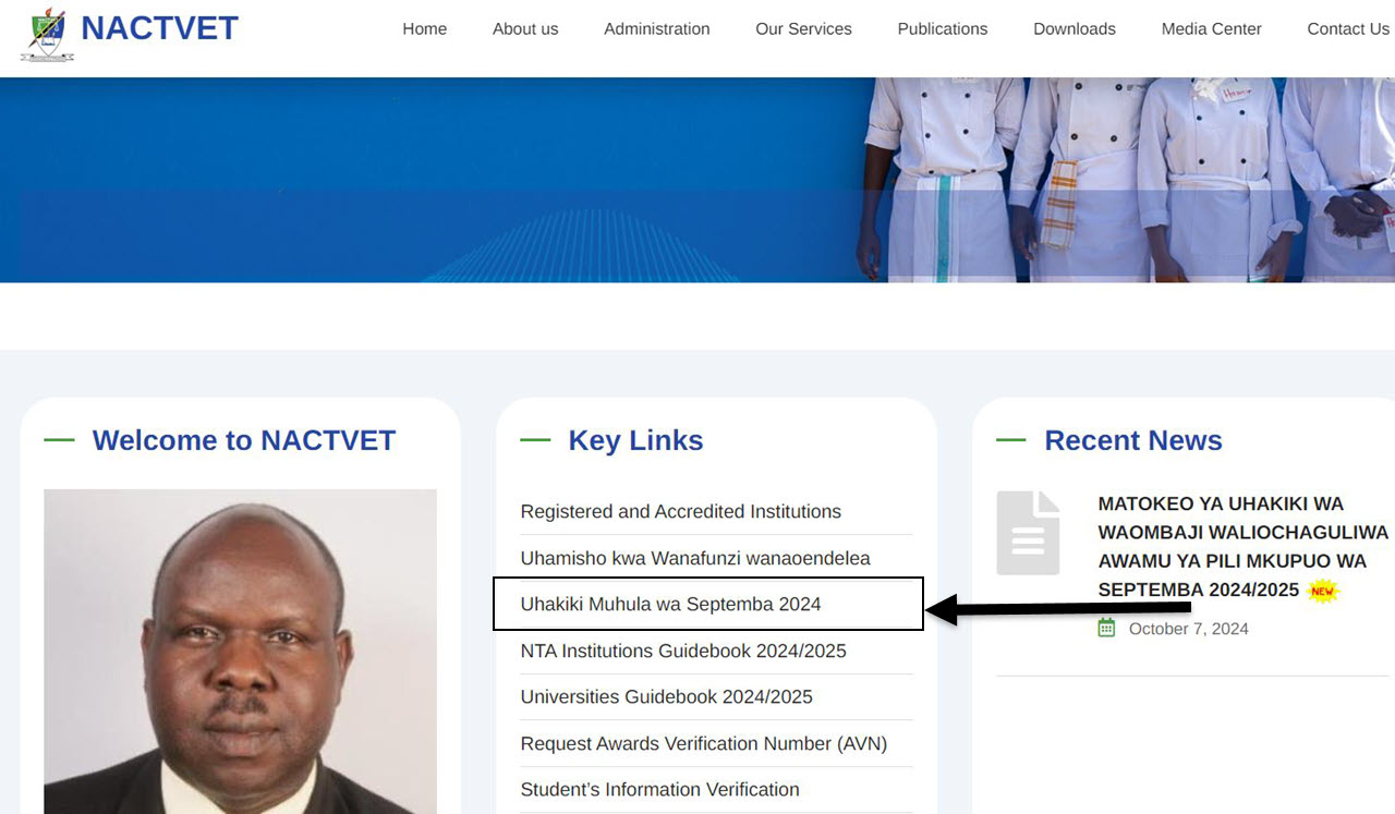 Matokeo Ya Uhakiki Nactevet Waombaji Waliochaguliwa Awamu Ya Pili Septemba 2024/2025