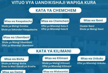 Vituo vya Uandikishaji Wapiga Kura Halmashauri ya Mji wa Kondoa