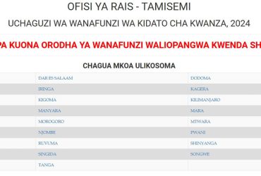 Majina ya Wanafunzi na Shule Walizopangiwa Kidato cha Kwanza 2025
