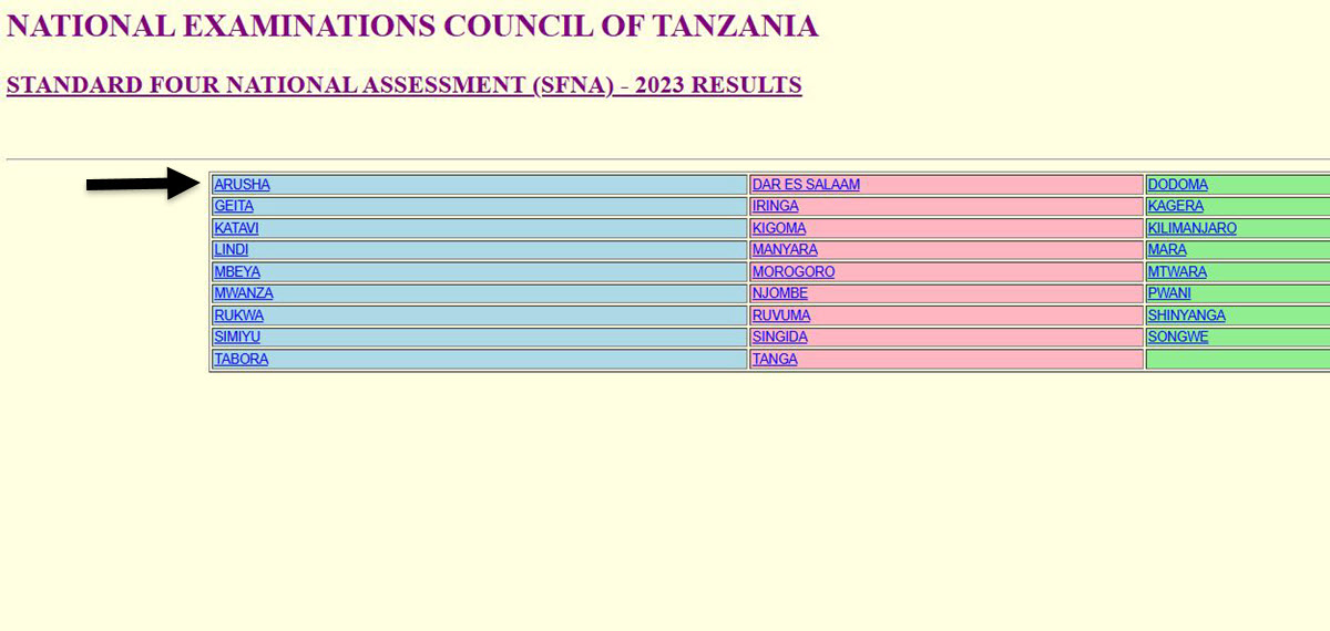 Matokeo darasa la nne Arusha
