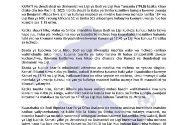 Mechi ya Leo ya Yanga Dhidi ya Simba Yaahirishwa