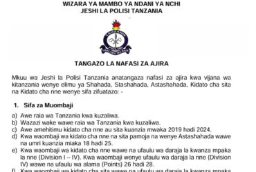 Nafasi za Kujiunga na Jeshi la Polisi 2025
