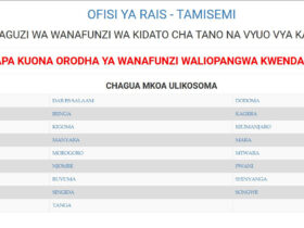 Majina ya Wanafunzi na Shule Walizopangiwa Kidato cha Tano 2025