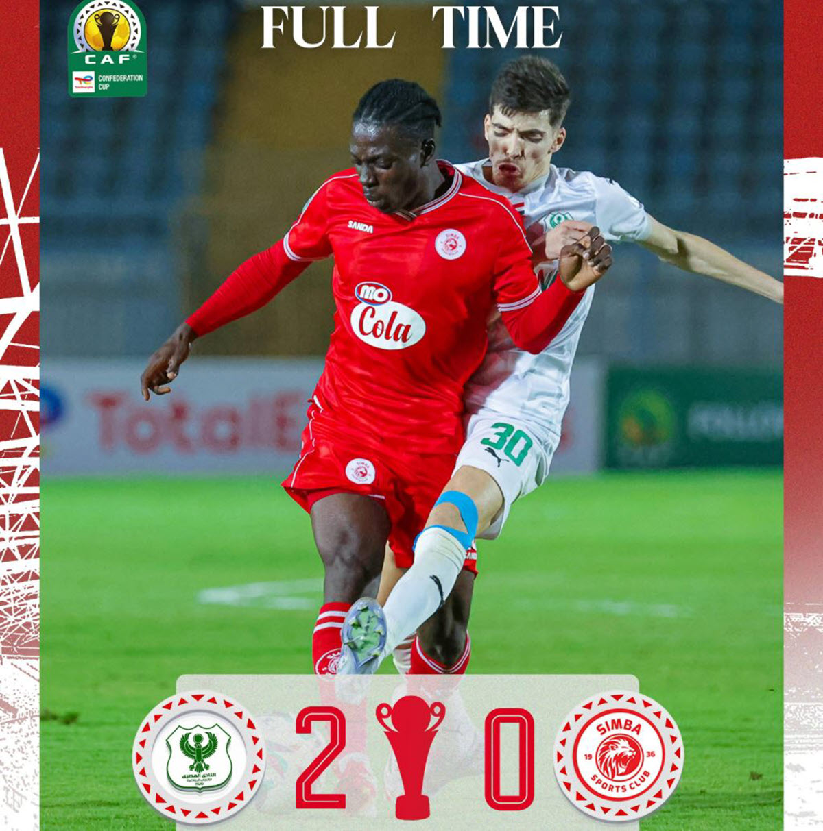 Simba Yaianza Robo Fainali Shirikisho CAF Kwa Kichapo Cha 2 0