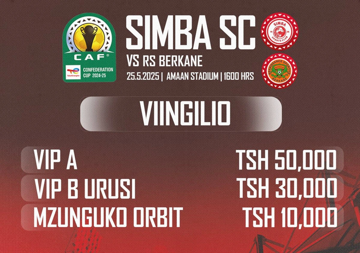 Viingilio Mechi ya Marudiano Simba Vs RS Berkane