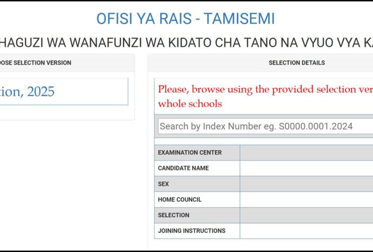 Form Five Selection 2025