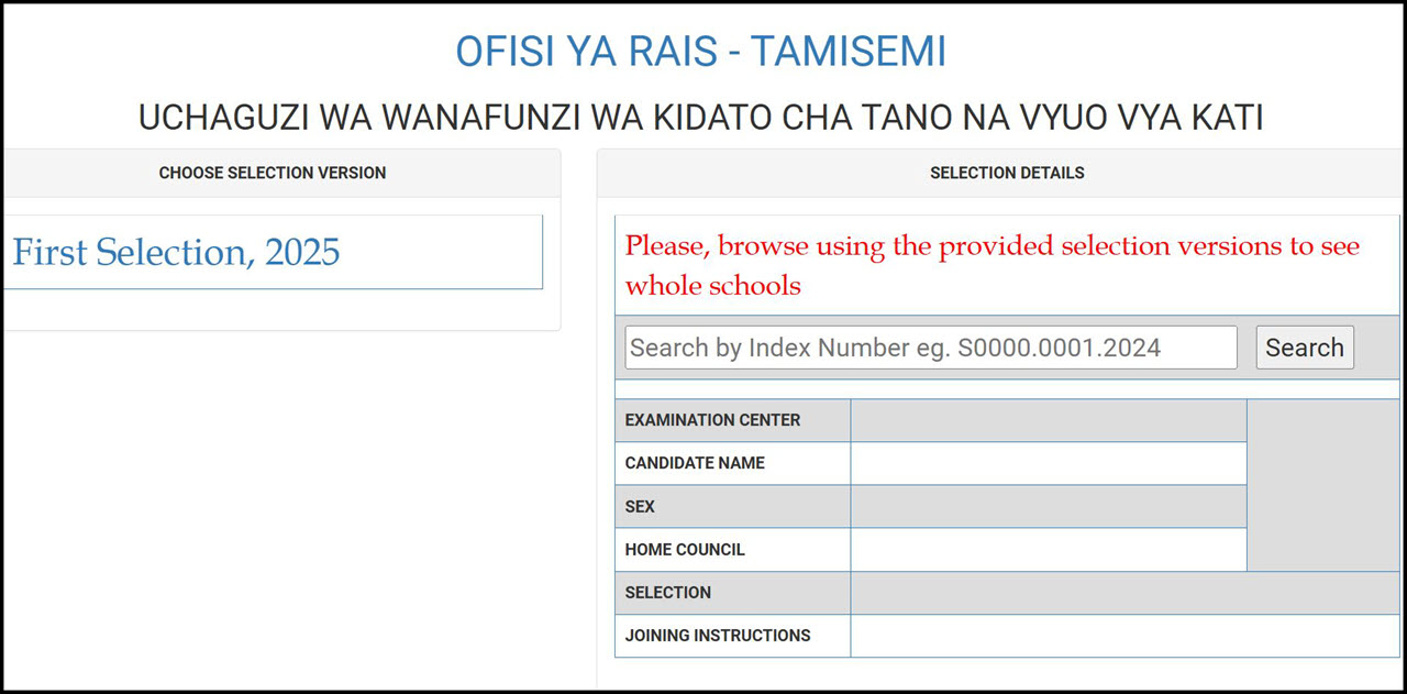 Form Five Selection 2025: Majina Waliochaguliwa Kidato cha Tano 2025/2026 Yatangazwa!