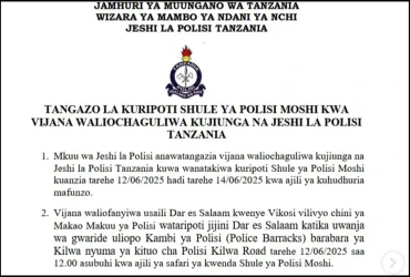 Majina ya Waliochaguliwa Kujiunga Jeshi la Polisi 2025