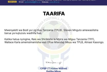 Steven Mguto Ajiuzulu Uenyekiti wa Bodi ya Ligi Kuu Tanzania TPLB