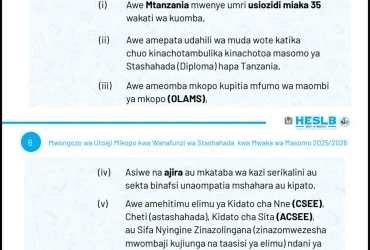 Vigezo vya Kupata Mkopo Ngazi ya Diploma 2025 2026