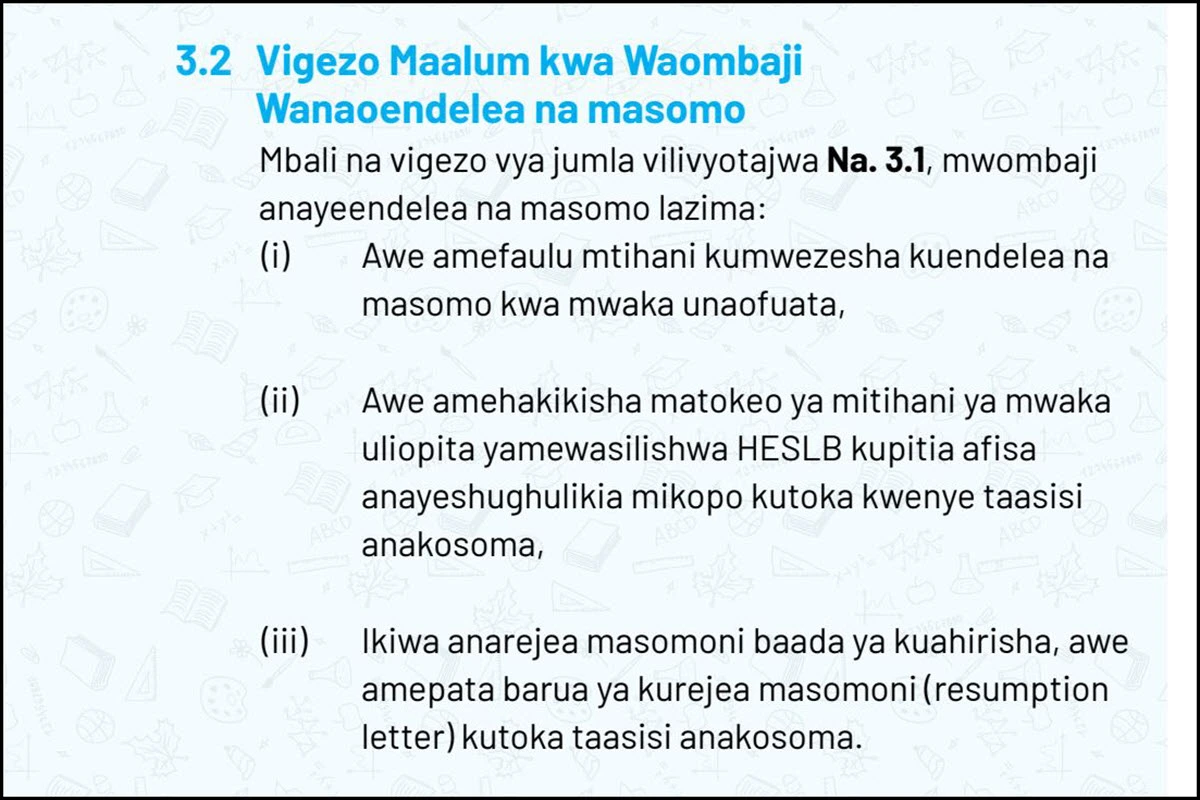 Vigezo vya Kupata Mkopo Ngazi ya Diploma 2025/2026