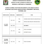 Ratiba ya Mtihani wa Upimaji wa Darasa la Pili 2025