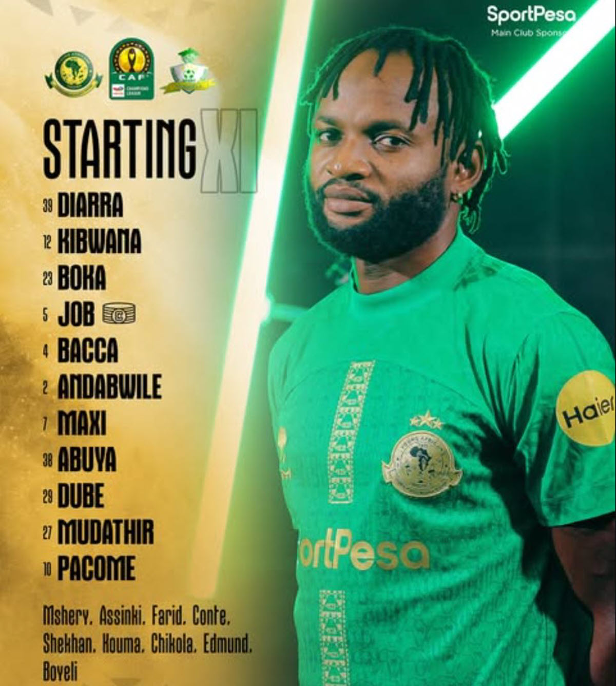 Kikosi cha Yanga vs Wiliete SC Leo 27/09/2025