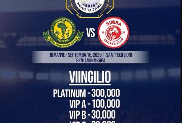 Viingilio Mechi ya Yanga VS Simba Ngao ya Jamii 2025
