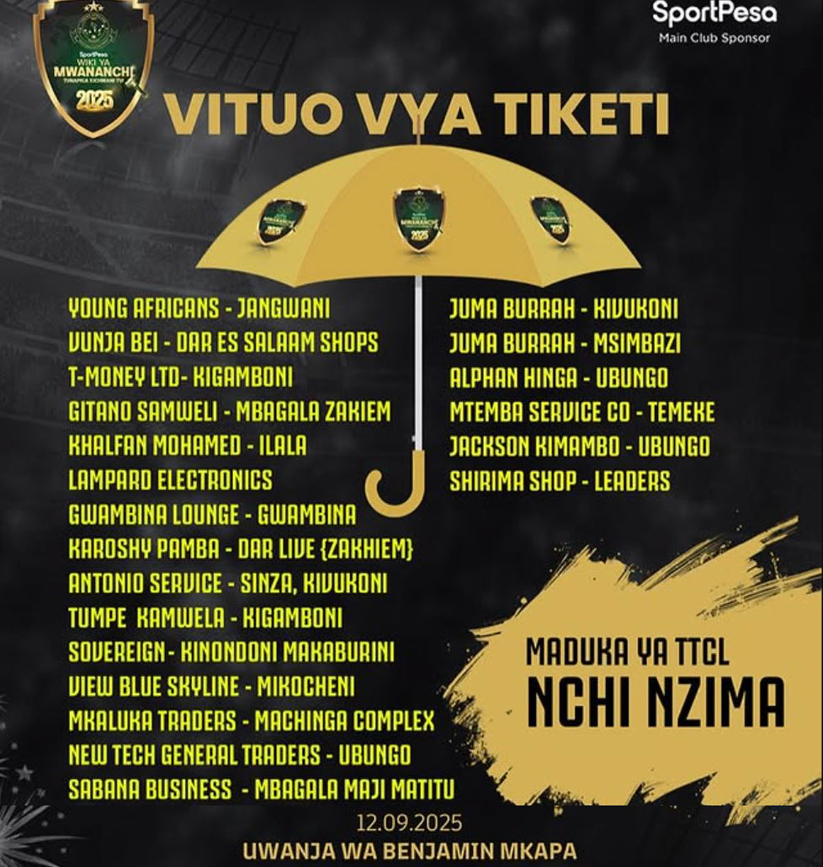 Vituo vya Kununua Tiketi za Siku ya Yanga DAY 2025