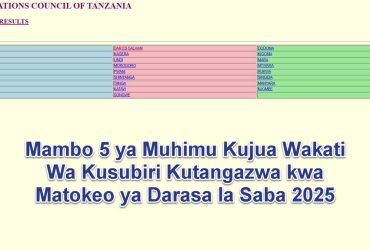Mambo 5 ya Muhimu Kujua Wakati Wa Kusubiri Kutangazwa kwa Matokeo ya Darasa la Saba 2025