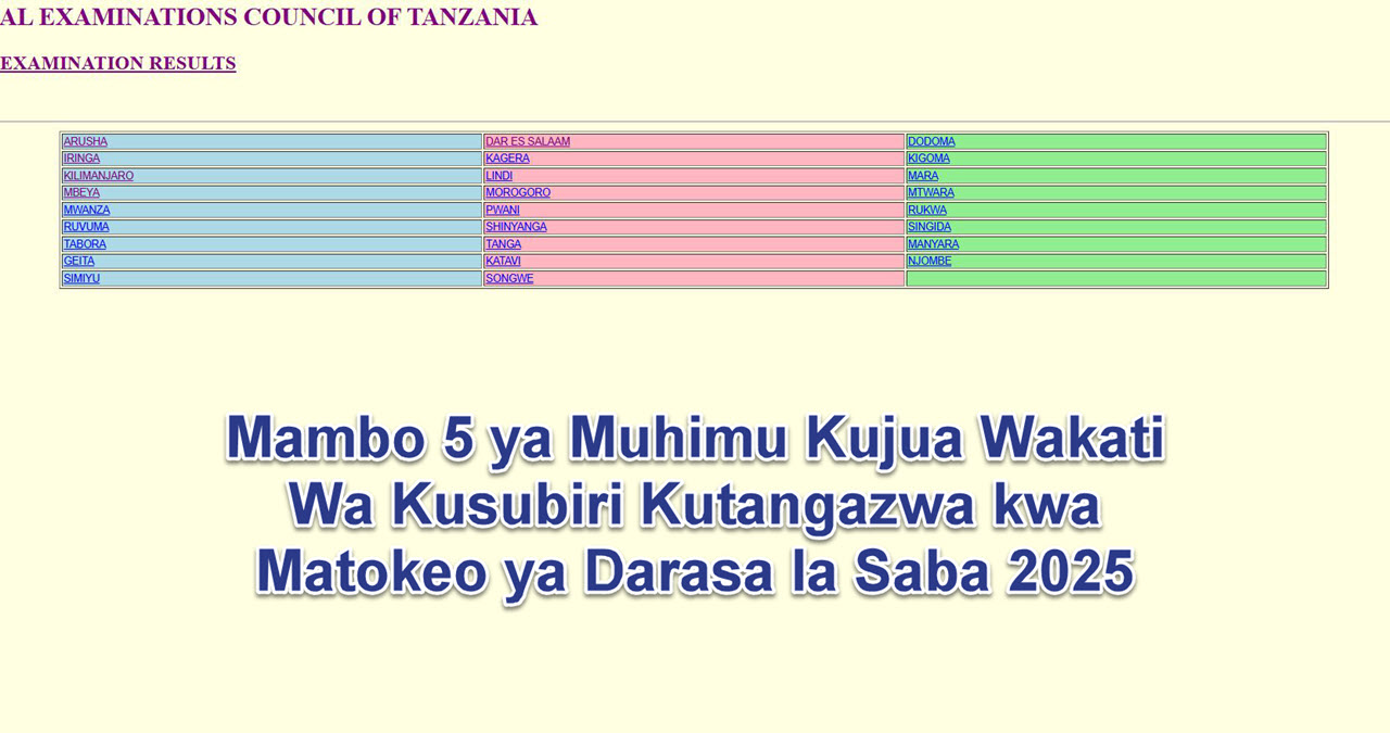 Mambo 5 ya Muhimu Kujua Wakati Wa Kusubiri Kutangazwa kwa Matokeo ya Darasa la Saba 2025