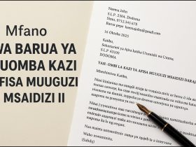 Mfano Wa Barua Ya Kuomba Kazi Afisa Muuguzi Msaidizi II