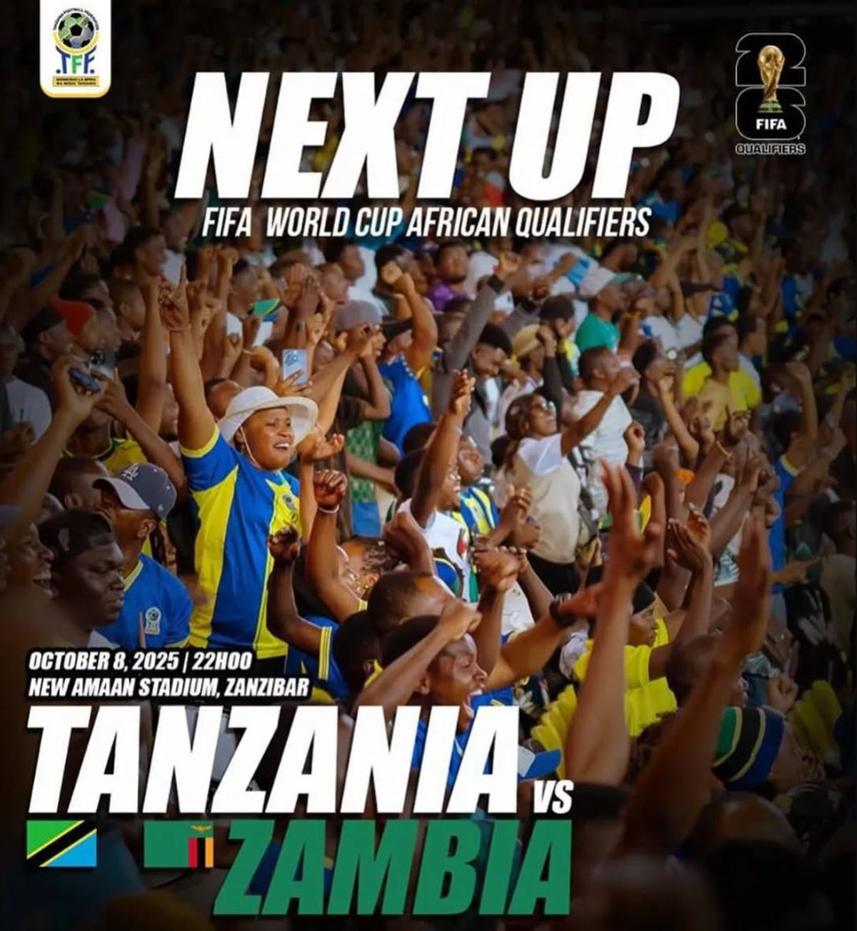 Tanzania vs Zambia Leo Oktoba 8 2025 Saa Ngapi?