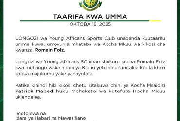 Yanga SC Yatangaza Kuachana na Kocha Wake Romain Folz