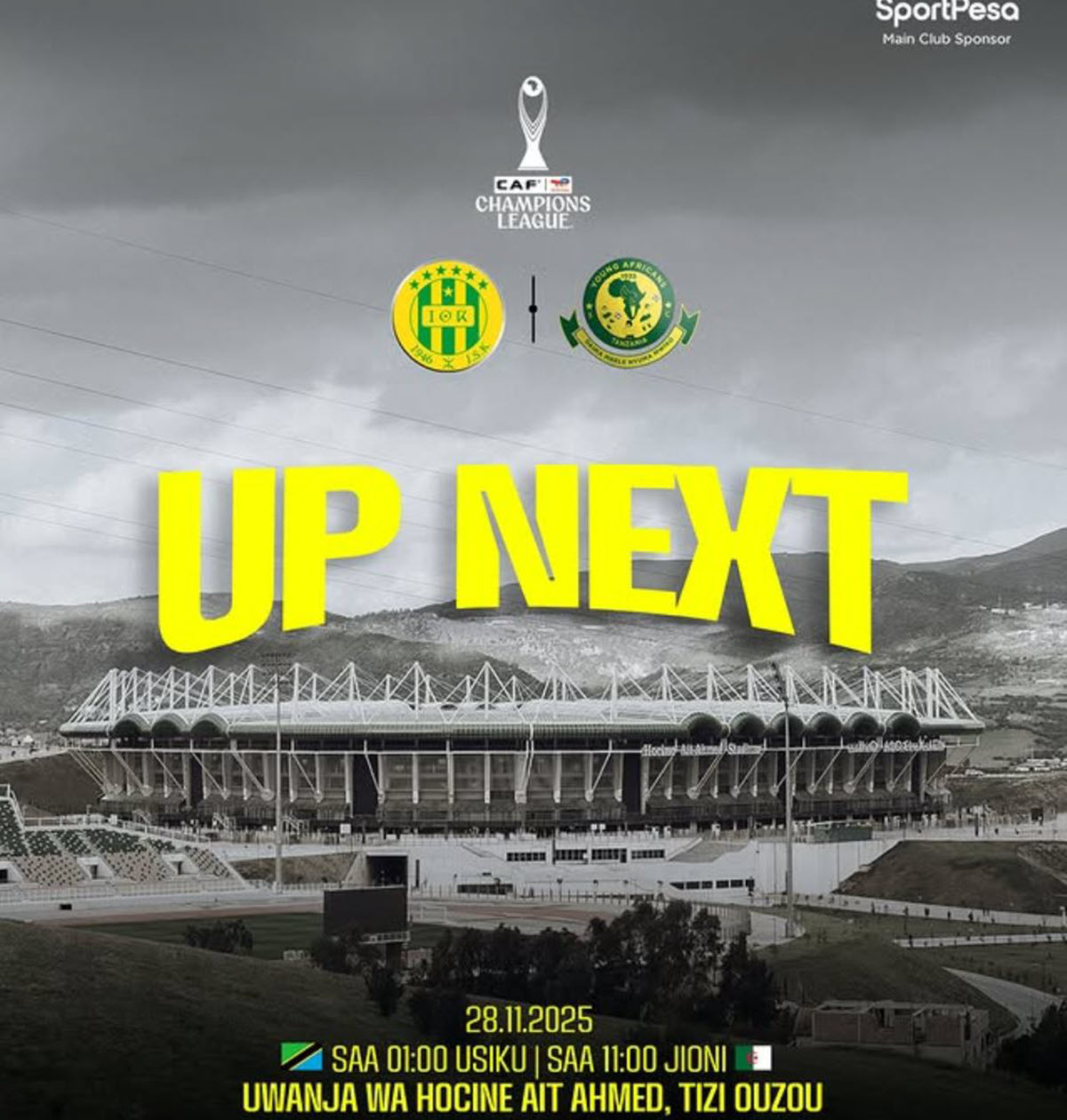 JS Kabylie vs Yanga Leo 28/11/2025 Saa Ngapi?