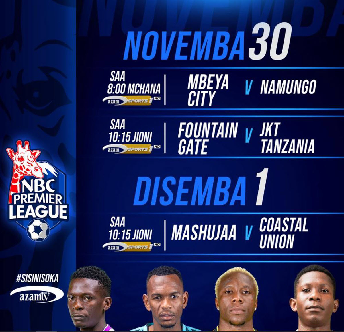 Ratiba ya Ligi Kuu ya NBC Leo 30/11/2025