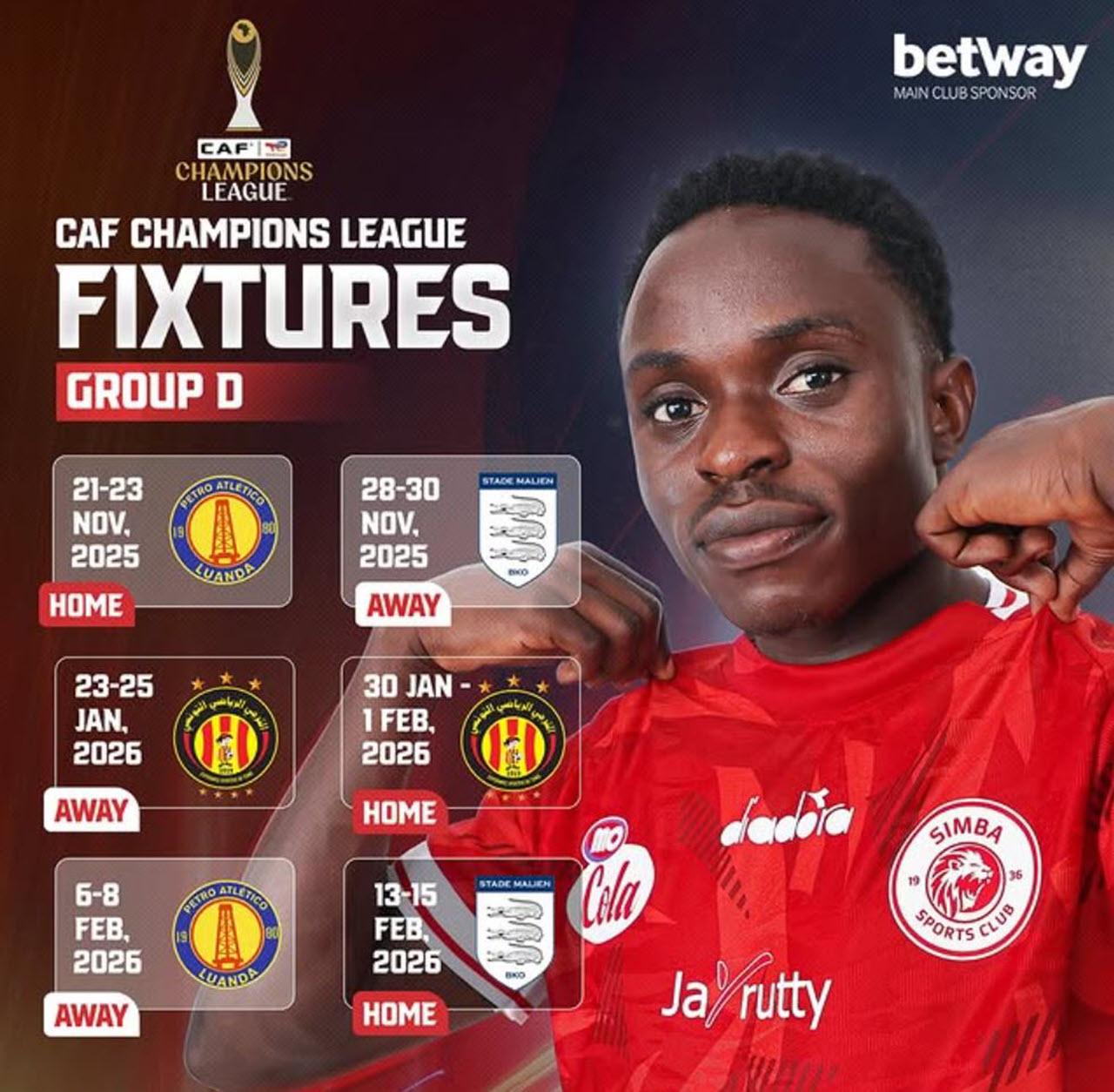 Ratiba ya Simba Club Bingwa Afrika 2025/2026