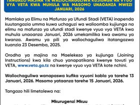 Majina ya Waliochaguliwa Kujiunga na Vyuo vya VETA 2026