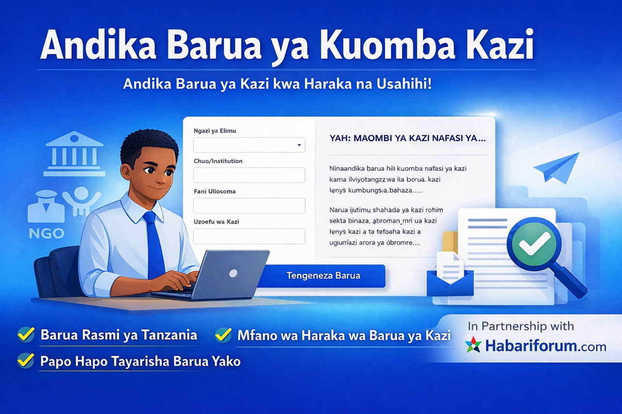 Andika Barua ya Maombi ya Kazi Online