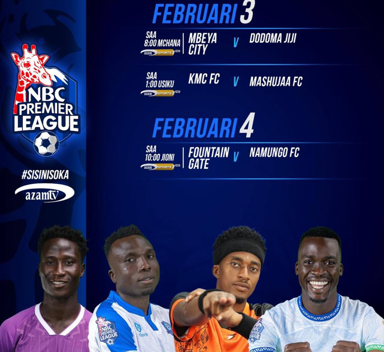 Ratiba ya Ligi Kuu ya NBC Leo 03/02/2026