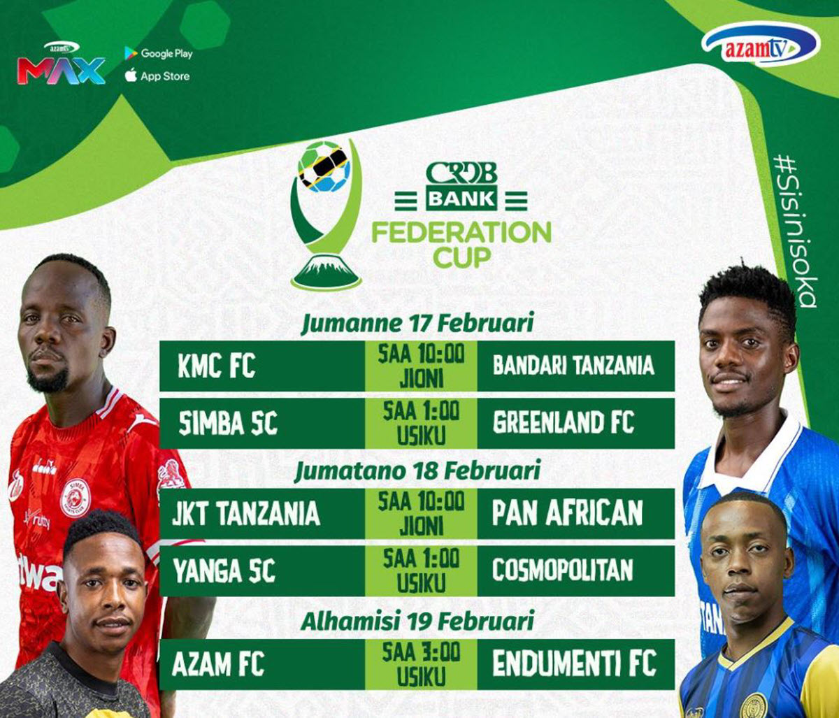 Simba Sc vs Greenland Fc Leo 17/02/2026 Saa Ngapi?