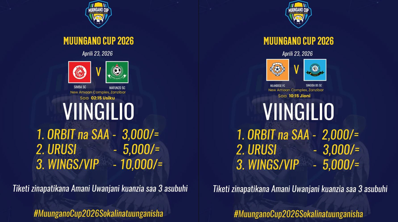 Ratiba ya Kombe la Muungano Leo 23/04/2026